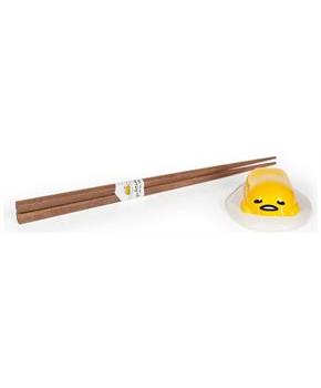 Gudetama The Lazy Egg Chopstick Set & Ceramic Holder | Reusable Chopsticks Set