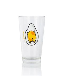 OFFICIAL Gudetama Lazy Egg Glass | Feat. Gudetama Laying Face Down | 16 Oz. Cup
