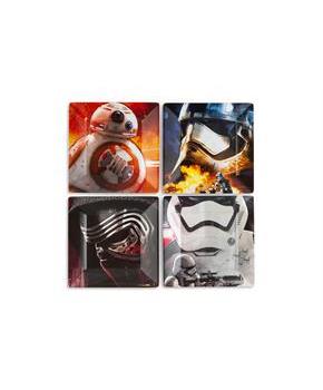 Star Wars Melamine Plate Set - 4 Pieces - Stormtrooper, Kylo Ren, and BB8