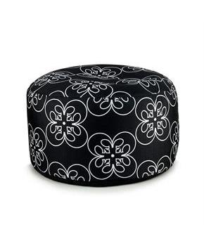Star Wars White Rebel Symbol 10.5 x 22 Inch Black Pouf Ottoman