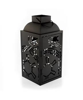 Star Wars Black Stamped Lantern | Empire Imperial Symbol | 14 Inches Tall