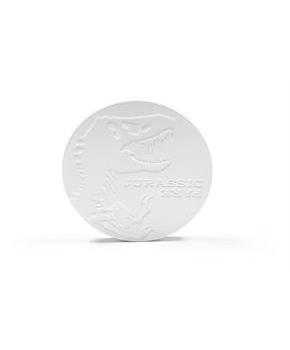 Jurassic Park Tyrannosaurus Rex Logo Heavy Duty Ceramic Coaster | 4 Inches Round