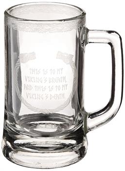 Vikings 12oz. Glass Stein Mug