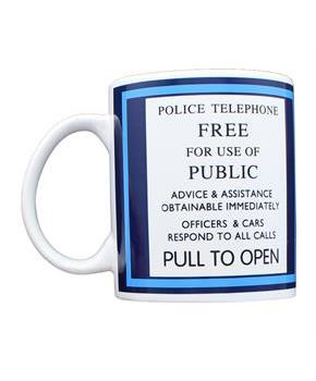 Doctor Who Tardis Police Telephone Ceramic Coffee Mug