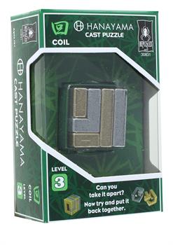 Hanayama Level 3 Cast Metal Brain Teaser Puzzle - Coil