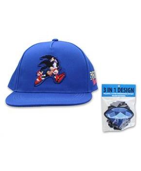 Sonic the Hedgehog 3-In-1 Design Adjustable Baseball Hat | One Size