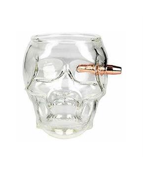 Last Man Standing | Embedded Bullet 7oz Skull Glass