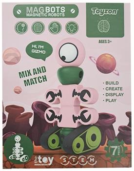 Toyzon MagBot 7 Piece Magnetic Robot Building Set | Gizmo