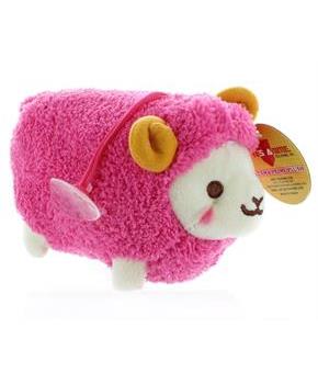 Prime Plush 6" Stuffed Animal with Sound Fluffy Sheep Red
