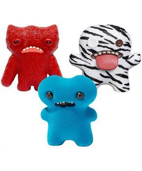 Fuggler 2.5 Inch Figure 3-Pack | Brown, Zebra Print, Blue