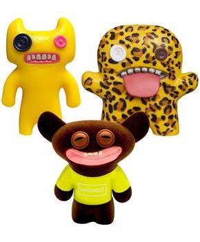 Fuggler 2.5 Inch Figure 3-Pack | Dark Yellow, Leopard Print, Black/Yellow