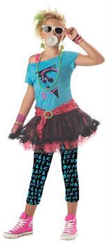 80'S Valley Girl Punk Rock Girl Dress Costume Tween