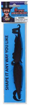 Shape It 6 Ways Moustache Costume Accessory Black