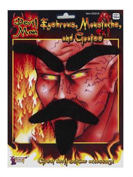 Devil Eyebrows, Moustache and Goatee Costume Accessory Set