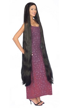 Lady Godiva Cher Extra Long Black Adult Costume Wig