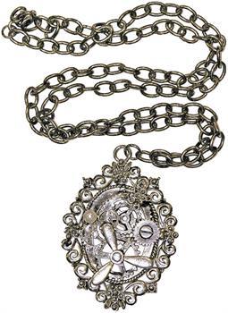 Steampunk Silver Gear Costume Necklace
