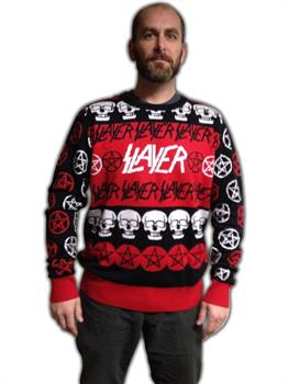 Slayer Pentagram and Skulls Adult Christmas Sweater