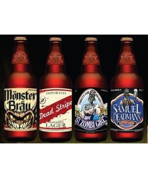 Slap Sticker Halloween Beer Labels 4 Pack Party Prop