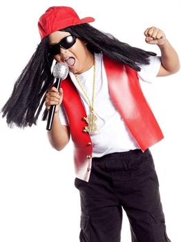 Hip Hop Star Costume Hat and Wig Child