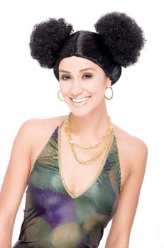 Sweetie Poof Black Adult Costume Wig