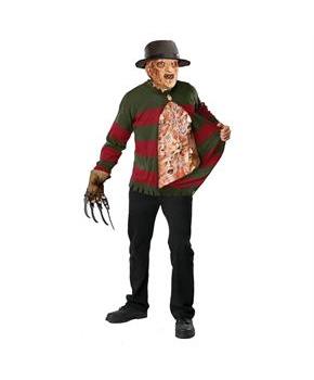 Nightmare On Elm Freddy Sweater Screaming Chest Costume Adult