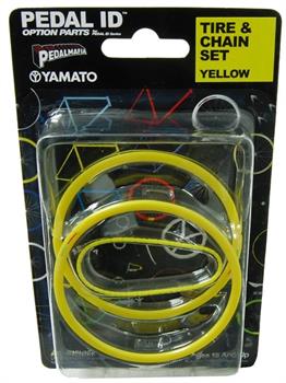 Pedal Id 1:9 Scale Bicycle: Tire and Chain Set: Yellow
