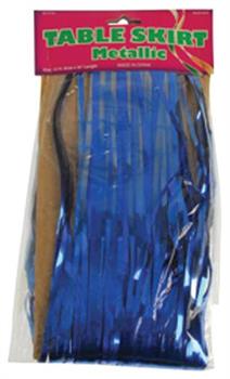 Metallic Table Skirt/Blue (Include 1 Units)