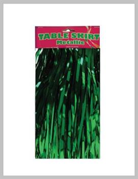 Metallic Table Skirt/Green (Include 1 Units)