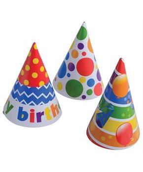 Happy B-Day Paper Hats (Include 12 Units)