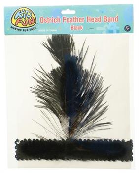 Ostrich Feather Head Band/Black (Include 1 Units)