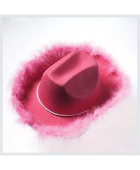 Pink Boa Cowgirl Hat/Adult (Include 1 Units)