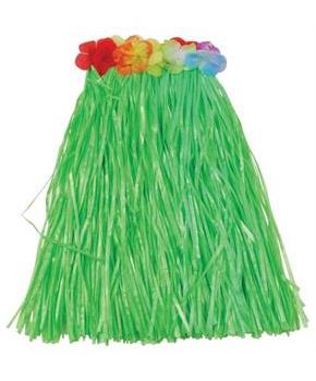 Child Hula Skirt W/Flowers/Green (Include 1 Units)