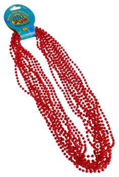 Metallic Bead Necklaces/Red (Include 12 Units)