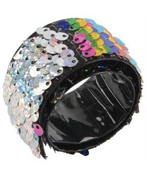Rainbow Sequin Slap Bracelet/24-Pc (Include 24 Units)