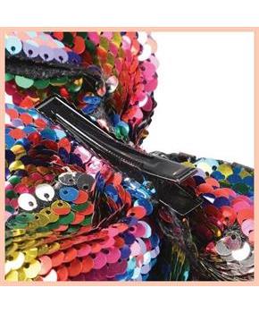 Rainbow Sequins Hair Bow (Include 1 Units)