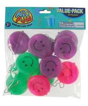 Smile Round Face Purse Keychains (Include 12 Units)