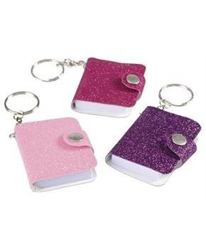 Mini Glitter Notebook Keychains (Include 12 Units)
