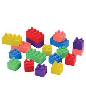 Block Mania Erasers/18-Pc (Include 18 Units)