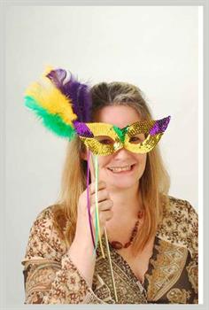Mardi Gras Mask W/Stick (Include 1 Units)