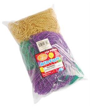 Mardi Gras Met Bead Necklaces/4Mm (Include 144 Units)