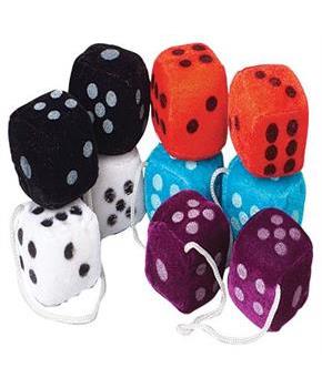 Small Plush Dice 1 1/2 Inch (Include 12 Units)