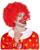 Red Afro Adult Costume Wig
