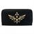 Legend of Zelda Legend Hyrule Crest Logo Black and Gold Zip Around Clutch Wallet