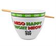 Bowl Bop Miso Happy Japanese Dinnerware Set | 16-Ounce Ramen Bowl, Chopsticks