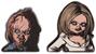Child's Play Chucky and Tiffany Enamel Pins and Sock Bundle
