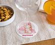 Single Retro Cork Drink Coaster - Pink Pussycat