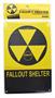 Vintage Fallout Shelter Metal Sign Replica, Nuclear Warning Sign, 6in X 9in