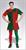 Christmas Holiday Elf Costume Tights Adult: Red and Green