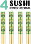 Sushi Time GAMAGO Cast Bamboo Chopsticks | Set of 4