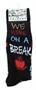 Friends We Were On A Break Unisex Novelty Crew Socks | 2 Pairs | Size 6-12